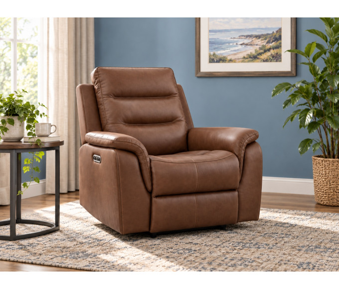 Boone Leather Reclining Chair Cognac Boone Leather Reclining Chair Cognac